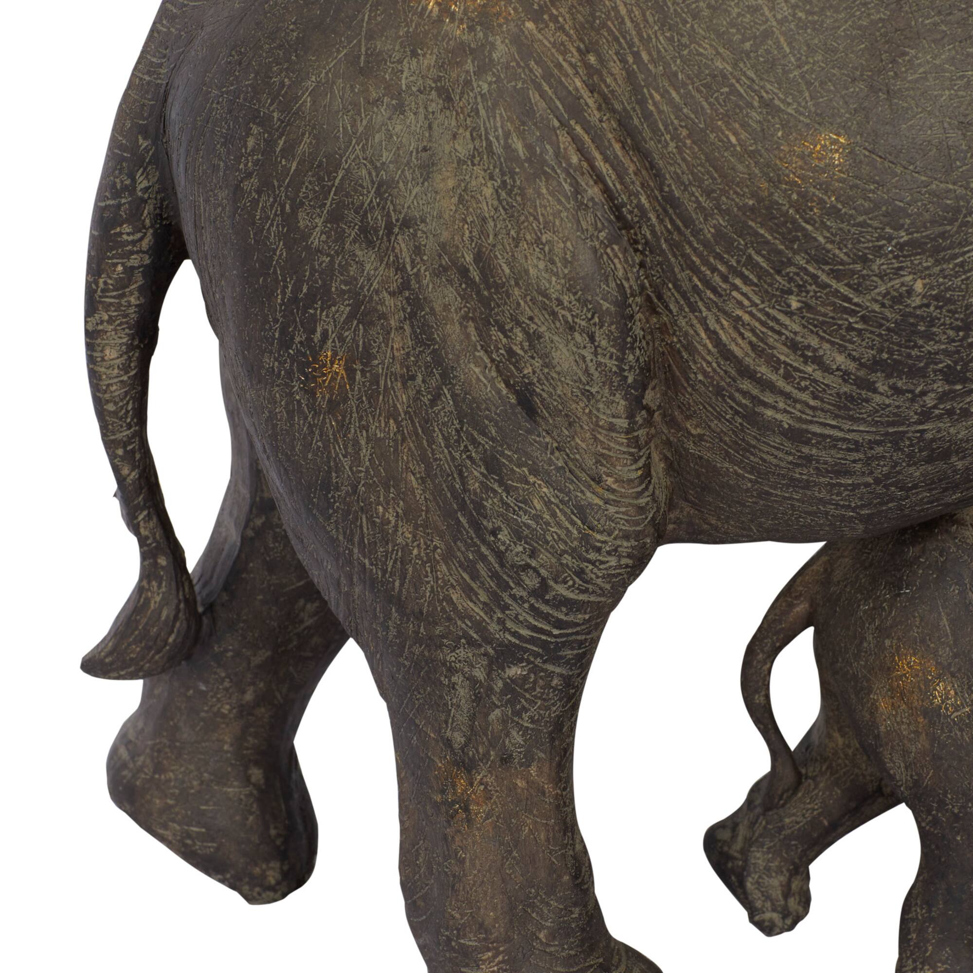 20" Dark Gray Eclectic Polystone Elephant Sculpture